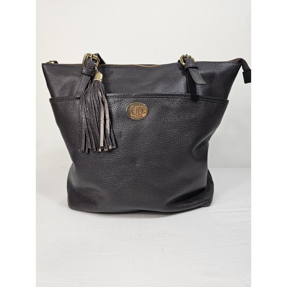 Tommy Hilfiger Large Dark Brown -  Full Leather Shoulder Bag -  EUC